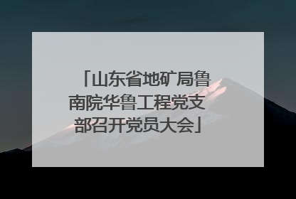 山东省地矿局鲁南院华鲁工程党支部召开党员大会