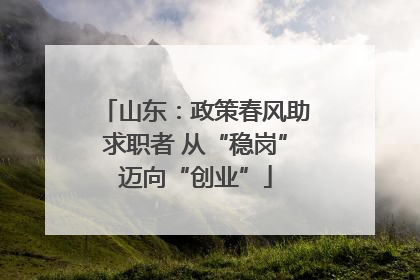 山东：政策春风助求职者 从“稳岗”迈向“创业”
