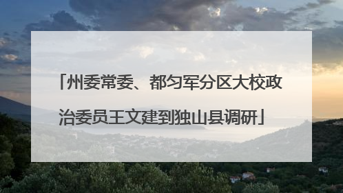 州委常委、都匀军分区大校政治委员王文建到独山县调研