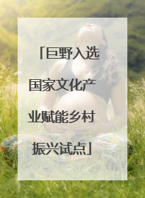 巨野入选国家文化产业赋能乡村振兴试点