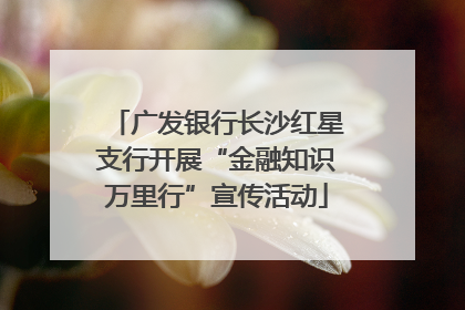 广发银行长沙红星支行开展“金融知识万里行”宣传活动