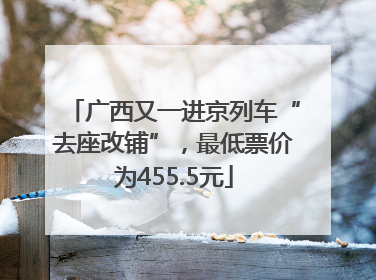广西又一进京列车“去座改铺”，最低票价为455.5元