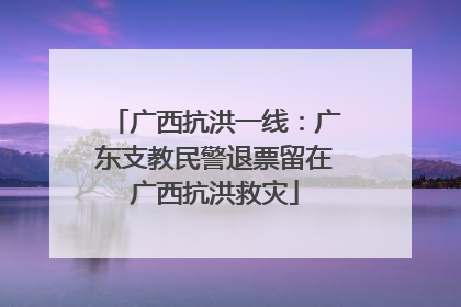 广西抗洪一线：广东支教民警退票留在广西抗洪救灾