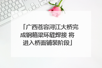 广西苍容浔江大桥完成钢箱梁环缝焊接 将进入桥面铺装阶段
