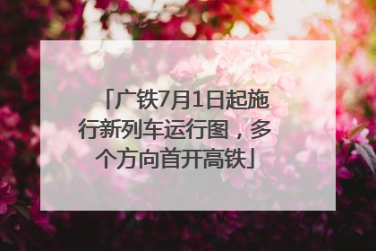 广铁7月1日起施行新列车运行图，多个方向首开高铁