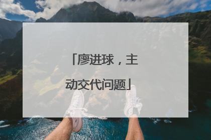 廖进球，主动交代问题