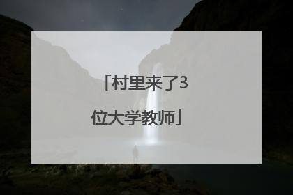 村里来了3位大学教师