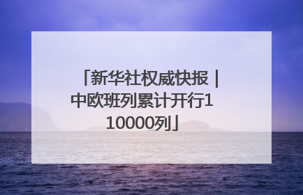 新华社权威快报｜中欧班列累计开行110000列