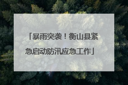 暴雨突袭！衡山县紧急启动防汛应急工作