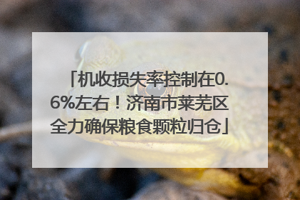 机收损失率控制在0.6%左右！济南市莱芜区全力确保粮食颗粒归仓