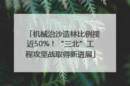 机械治沙造林比例接近50%！“三北”工程攻坚战取得新进展