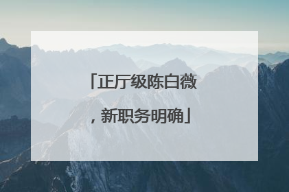 正厅级陈白薇，新职务明确