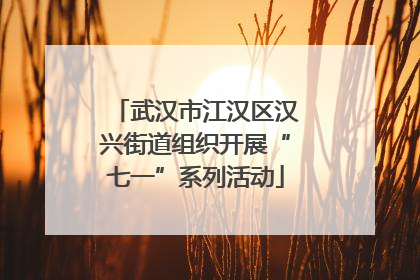 武汉市江汉区汉兴街道组织开展“七一”系列活动
