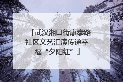 武汉湘口街康泰路社区文艺汇演传递幸福“夕阳红”