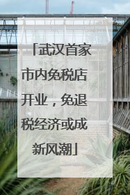 武汉首家市内免税店开业，免退税经济或成新风潮