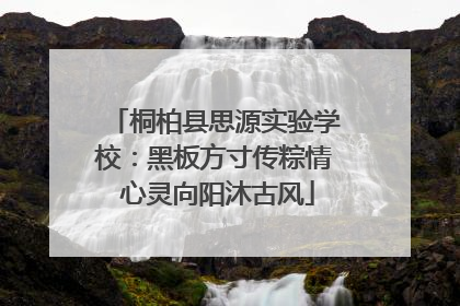 桐柏县思源实验学校：黑板方寸传粽情 心灵向阳沐古风