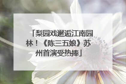 梨园戏邂逅江南园林！《陈三五娘》苏州首演受热捧