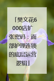 樊文花6000店扩张密码：面部护理连锁的底层运营逻辑