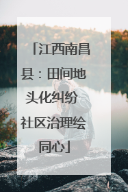 江西南昌县：田间地头化纠纷 社区治理绘同心