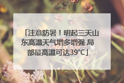注意防暑！明起三天山东高温天气增多增强 局部最高温可达39℃