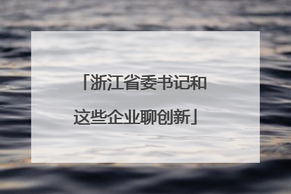 浙江省委书记和这些企业聊创新
