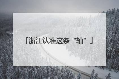 浙江认准这条“轴”