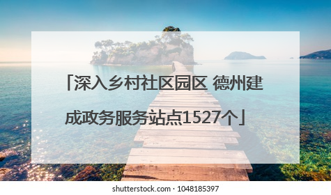 深入乡村社区园区 德州建成政务服务站点1527个