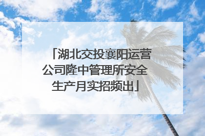 湖北交投襄阳运营公司隆中管理所安全生产月实招频出