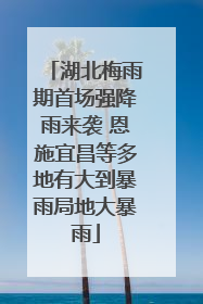 湖北梅雨期首场强降雨来袭 恩施宜昌等多地有大到暴雨局地大暴雨