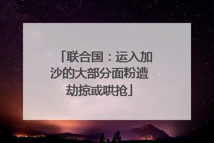 联合国：运入加沙的大部分面粉遭劫掠或哄抢