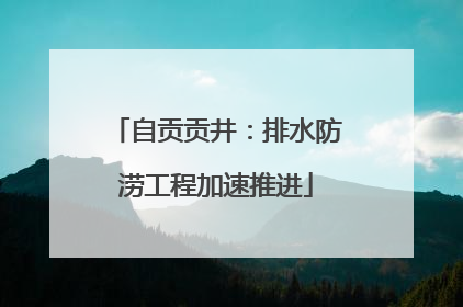 自贡贡井：排水防涝工程加速推进