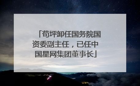 苟坪卸任国务院国资委副主任，已任中国星网集团董事长