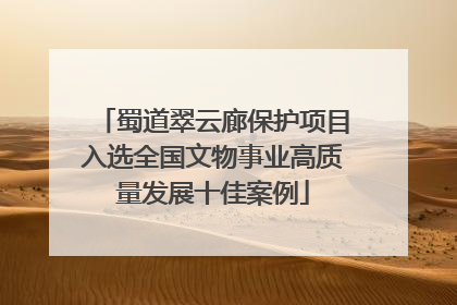 蜀道翠云廊保护项目入选全国文物事业高质量发展十佳案例