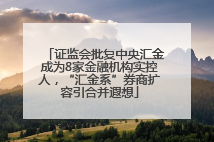 证监会批复中央汇金成为8家金融机构实控人，“汇金系”券商扩容引合并遐想