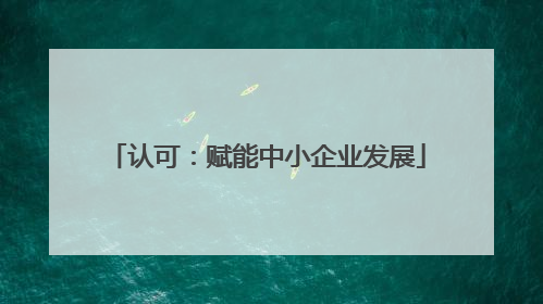 认可：赋能中小企业发展