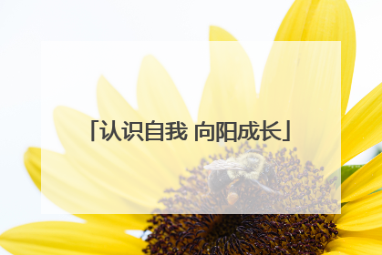 认识自我 向阳成长
