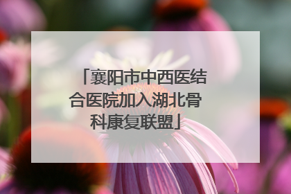 襄阳市中西医结合医院加入湖北骨科康复联盟