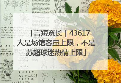 言短意长｜43617人是场馆容量上限，不是苏超球迷热情上限