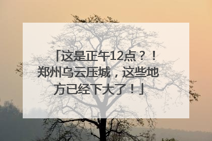 这是正午12点？！郑州乌云压城，这些地方已经下大了！
