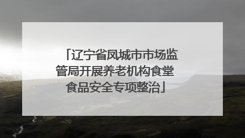 辽宁省凤城市市场监管局开展养老机构食堂食品安全专项整治