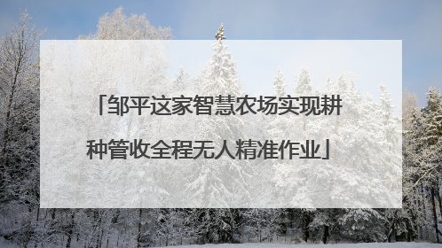 邹平这家智慧农场实现耕种管收全程无人精准作业