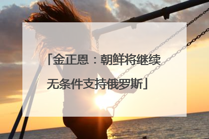 金正恩：朝鲜将继续无条件支持俄罗斯