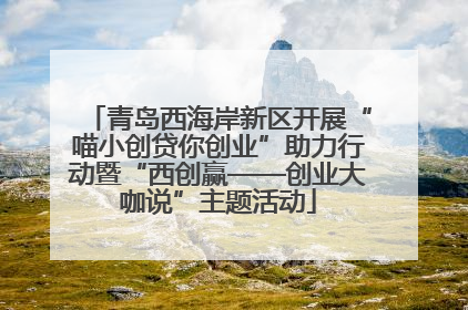 青岛西海岸新区开展“喵小创贷你创业”助力行动暨“西创赢——创业大咖说”主题活动