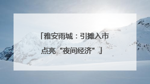 雅安雨城：引摊入市 点亮“夜间经济”