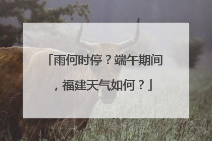 雨何时停？端午期间，福建天气如何？
