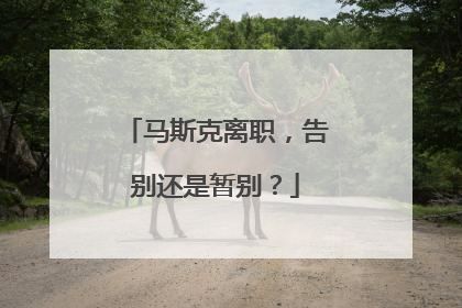 马斯克离职，告别还是暂别？
