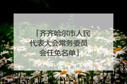 齐齐哈尔市人民代表大会常务委员会任免名单