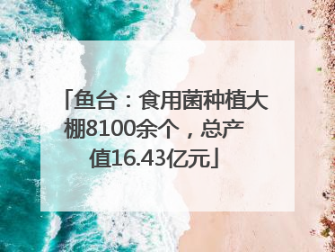 鱼台：食用菌种植大棚8100余个，总产值16.43亿元