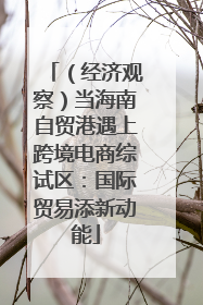 （经济观察）当海南自贸港遇上跨境电商综试区：国际贸易添新动能