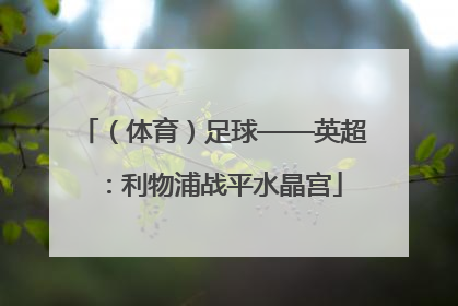 （体育）足球——英超：利物浦战平水晶宫